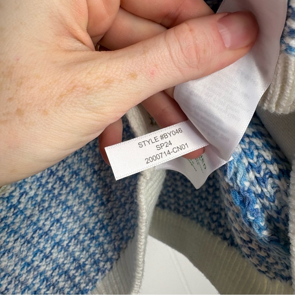 NWOT J. Crew Popcorn-stitch Lady Jacket Cardigan Structured Sweater Blue Large - Picture 9 of 10